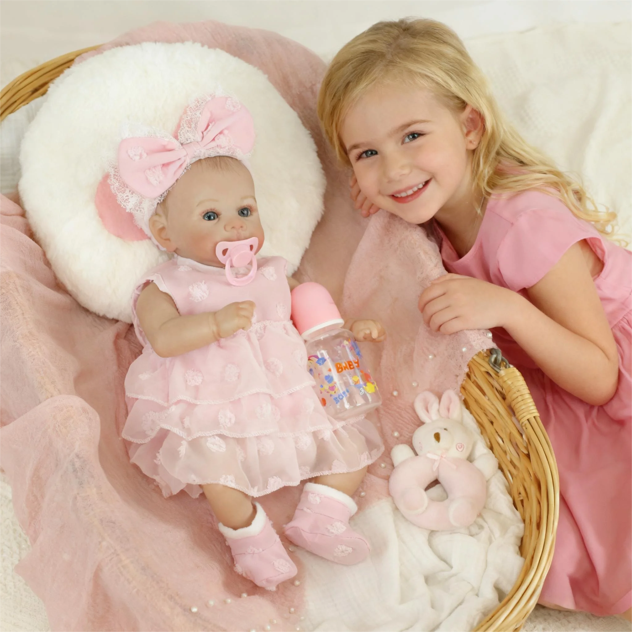 19inch Full Body Silicone Vinyl Reborn Baby Doll Girl Juliette Handmade 3D Skin Visbile Vein Collectible Art Doll Christmas Gift