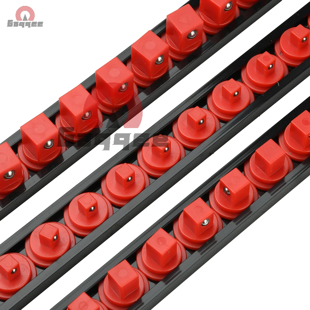 360 Degree Rotating  Socket Organizer ABS Red/Green Spring Ball Fixing System for 1/2" 1/4" 3/8" Sockets Removable End Caps