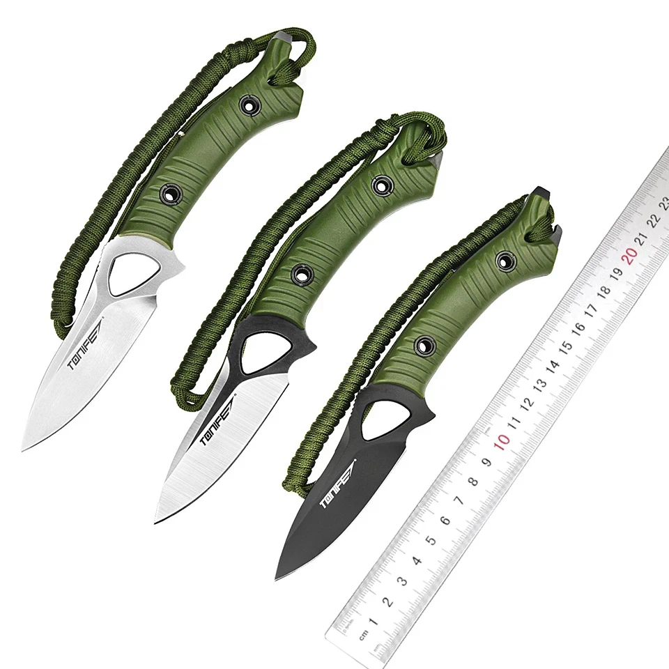 

TONIFE Explorer Fixed Blade Knife with Non-slip Handle Survival Hunting Camping Tool Tactical Outdoor BBQ Knife EDC Tool Utility