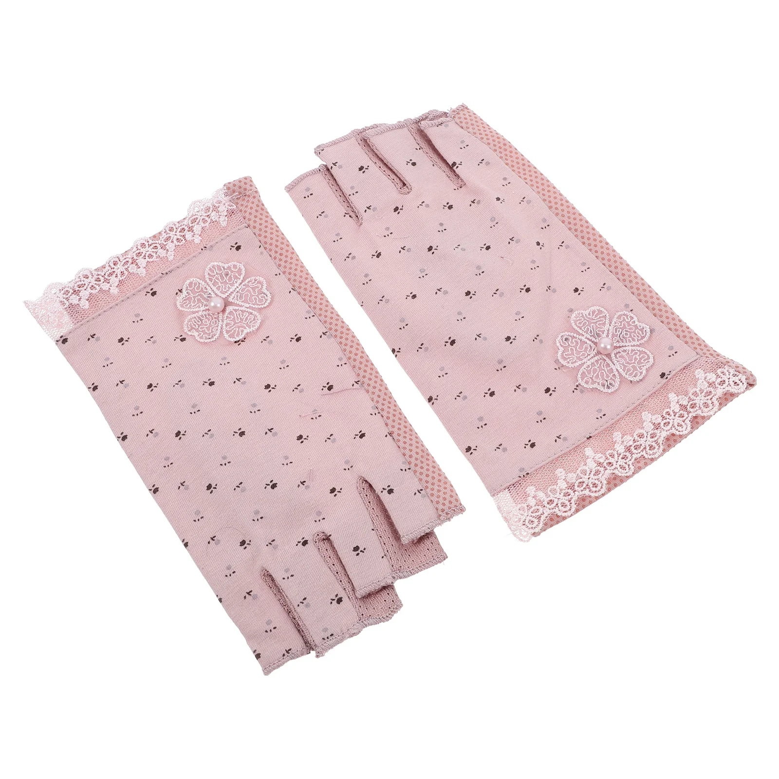 1Pair Manicure Sun Protection Gloves Half Finger Design for Women Outdoor Activities Easy to Maintain Sun Gloves