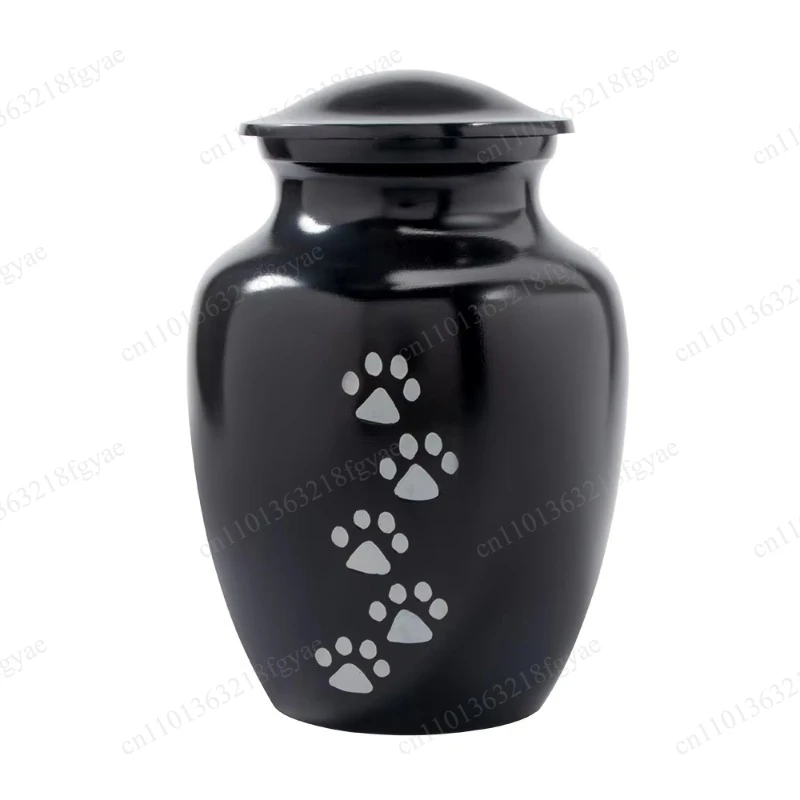 

Pet Cremation Urn with Cat & Dog Paw Print, Home Memorial Ashes Keepsake for Pet Funeral Permanent Preservation