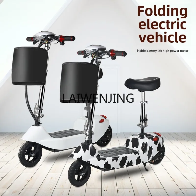 HLZ folding two-wheeled electric vehicle driving battery recreational mini car