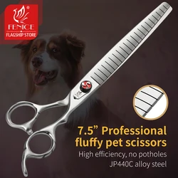 Fenice Professional Pet Thinning e Grooming Tesoura, tesoura reta do cão, tesouras macias, JP440C, 7.0 