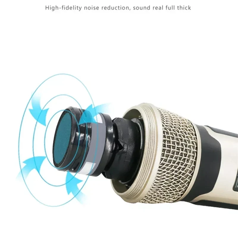 Professional Wireless Microphone UHF Adjustable Frequency Plug‑and‑Play Mic for Karaoke Stage Party Speaker Mixer Amplifier - view 3