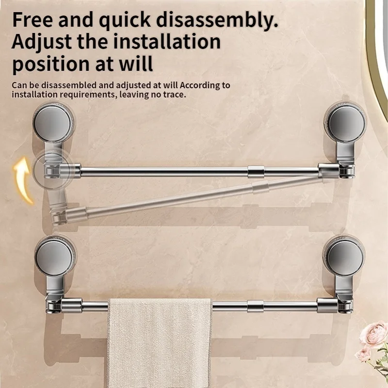 تمديد قضيب شفط كأس منشفة رف الحمام الحائط تخزين الرف منشفة الحمام القطب واحد المرحاض المطبخ هوك