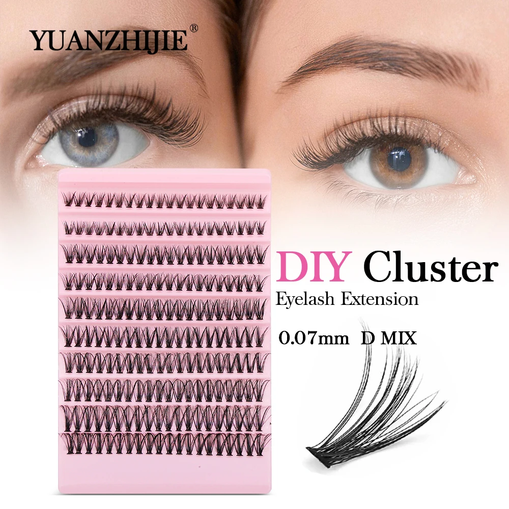 10 Rows Cluster Lashes 30/40D Mix 8-16mm C D Curl DIY Segmented Eyelashes Natural Thick 3D Russian Strip Individual Fake Eyelash