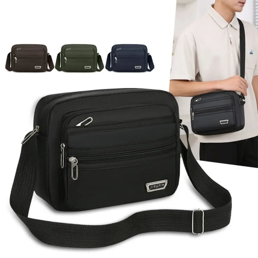 Bolsos cruzados informales de nailon para hombre, bolso de hombro rectangular negro, marrón, azul y verde, bolsos de mensajero para niño, viaje