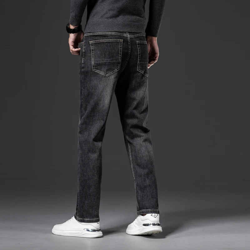 Autumn and winter men's loose straight leg  business casual big size jeans men clothing streetwear denim mens jeans