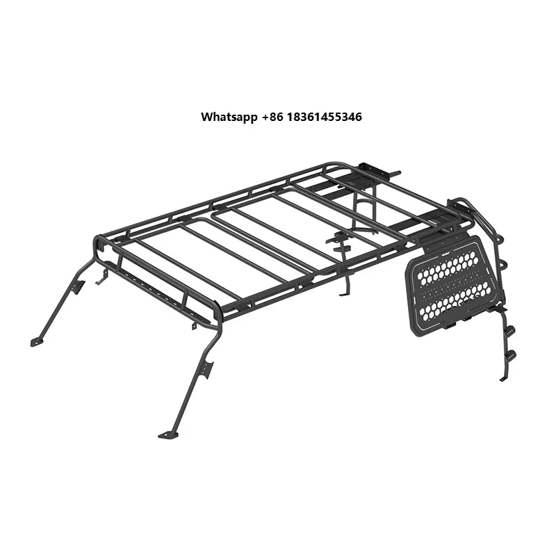 For  Off-road steel roof rack in black (includes side panels and ladder),
