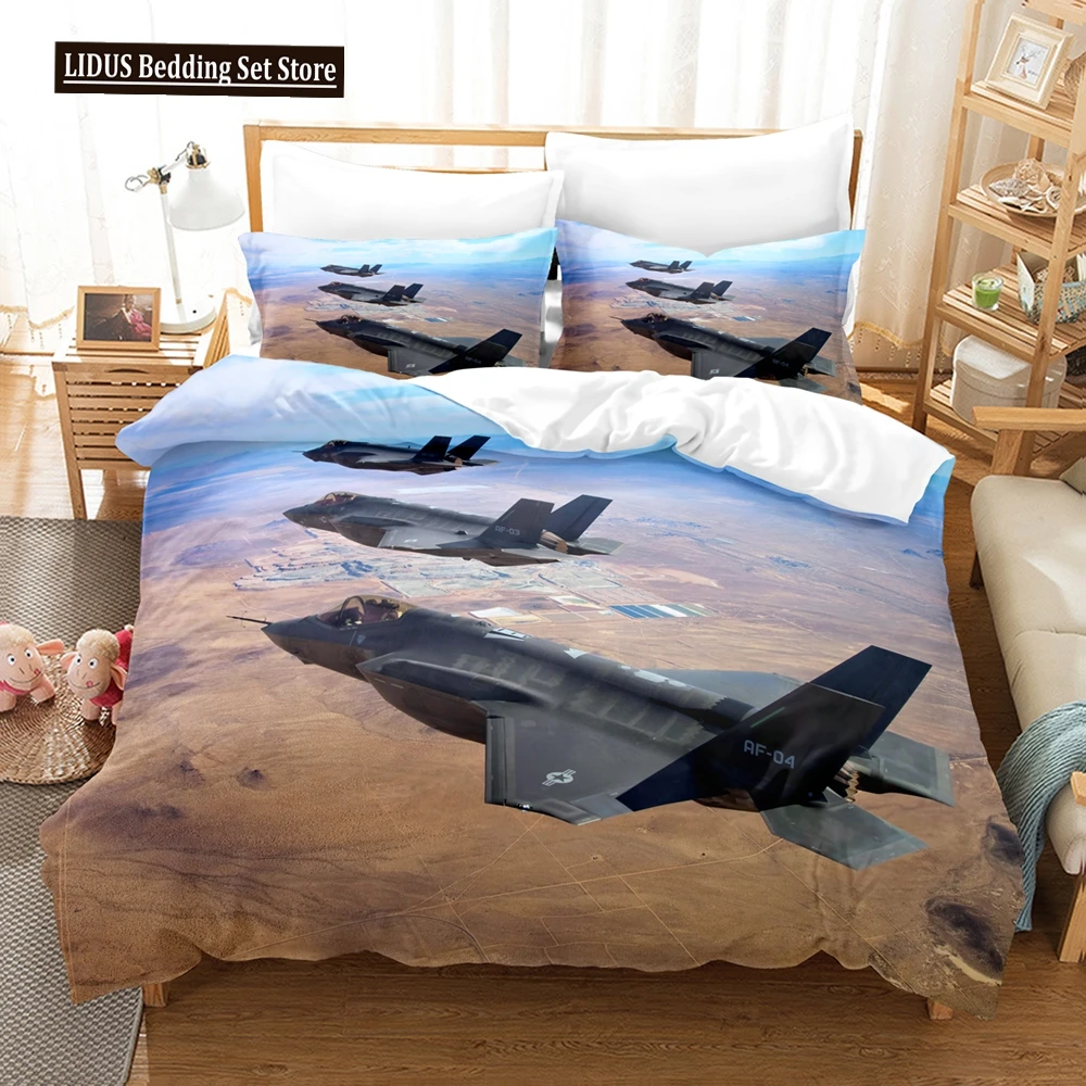 

3DThe Plane Bedding Sets Duvet Cover Set With Pillowcase Twin Full Queen King Bedclothes Bed Linen