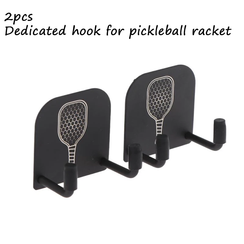

2PCS Universal Pickleball Racket Holder Wall Mounted Racket Rack Stainless Steel Wall Hook Badminton Racket Holder