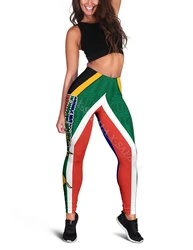 South Africa Springbok Rugby Flag Leggings 3D Print Women Yoga Girl Stretch GYM Slim High Waist Legging Summer Sports