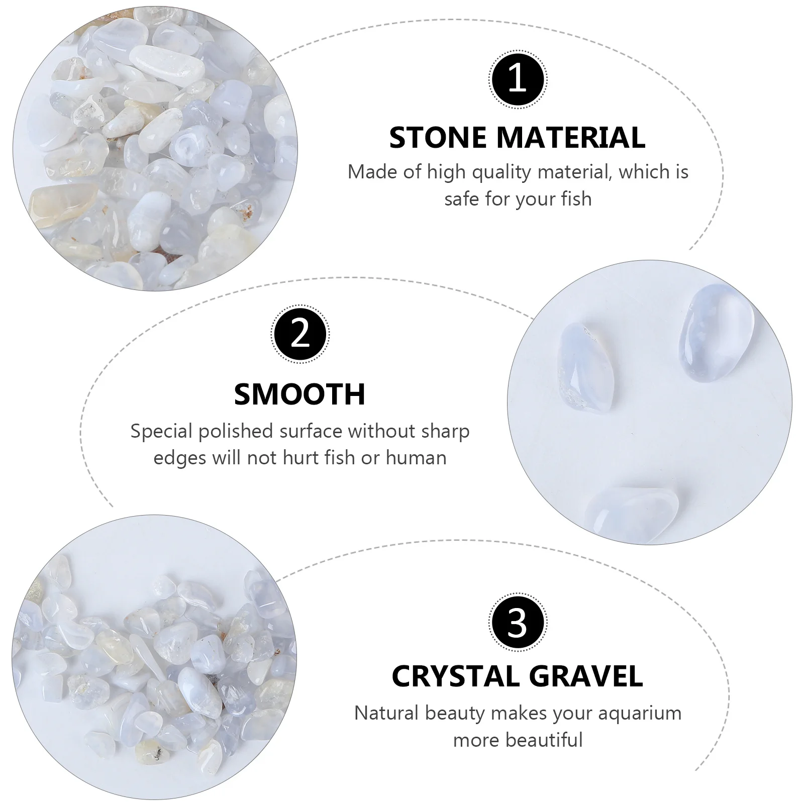 

100g Mixed Color Polished Blue Chalcedony Gravel Stones for Aquarium Fish Tank Decoration Decorative Gravel