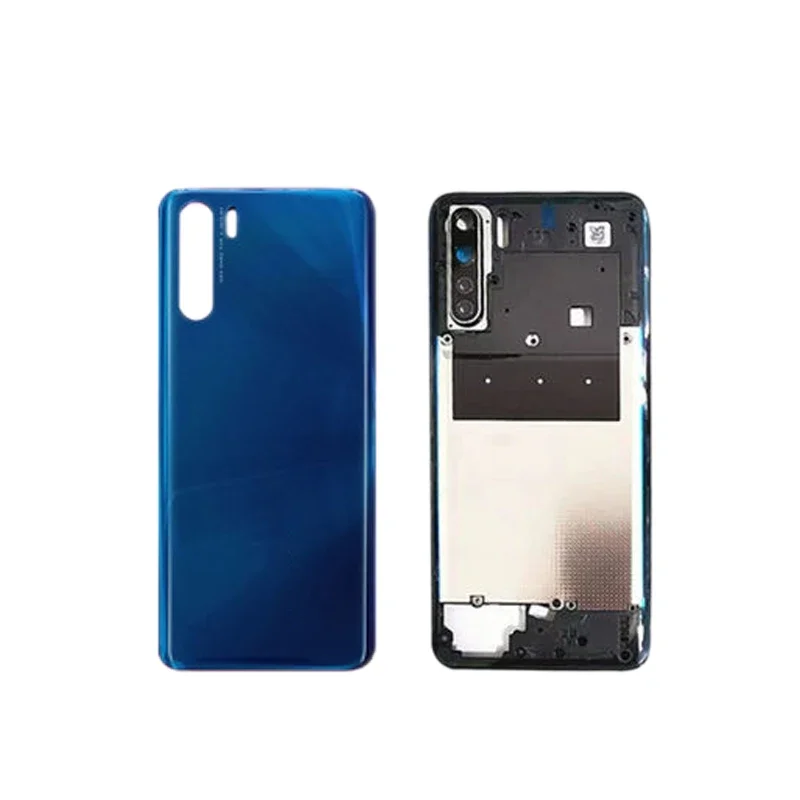 Housing For OPPO A91 PCPM00 CPH2001 CPH2021 Back Battery Cover Rear Door Case Middle Frame with Camera lens Replacement