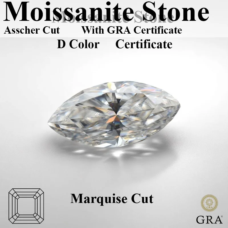 

Moissanite Stone D Color Marquise Cut VVS1 Extremely Shiny Quality Advanced Charms Jewelry Making Materials with Certificate