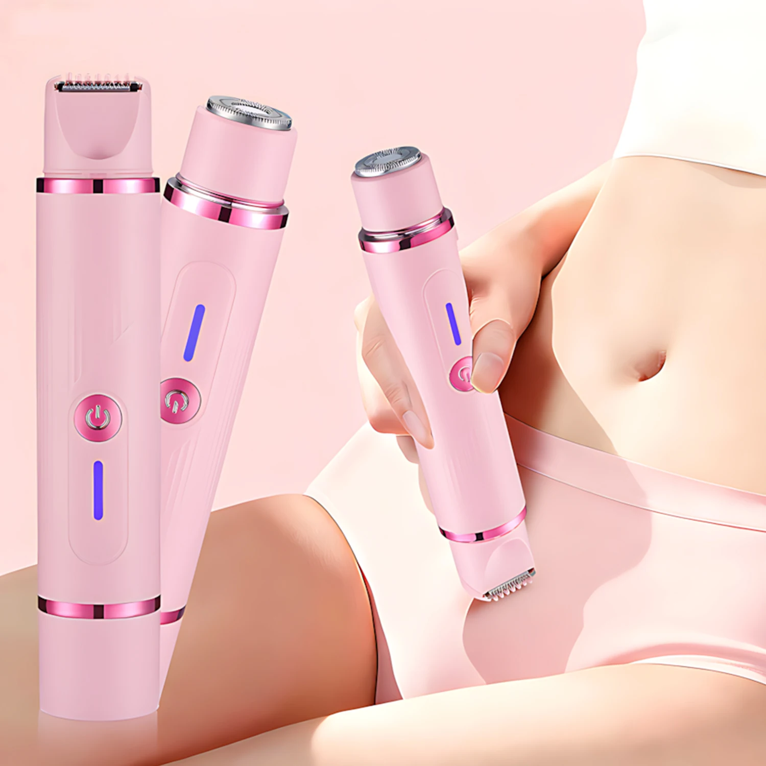 Woman Hair Trimmer Electric Razor,Dual-Head 2 IN 1 Design,Female Shaver For Underarm Arm Leg Bikini Groin Hair Groomer Epilators