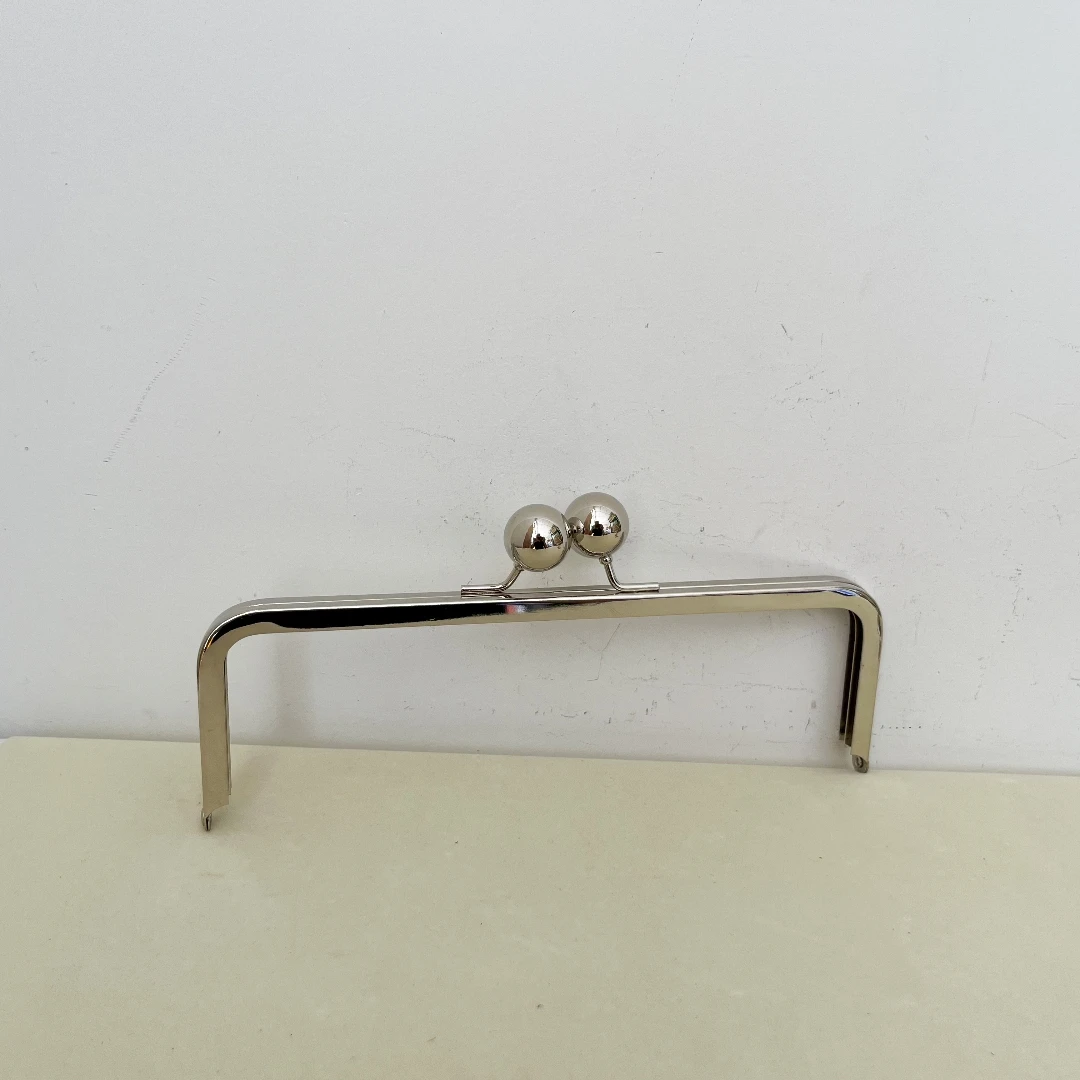 23/18/15.5cm Bag Frame Purse Hardware Frame  Big Ball Women Handmade Bag Handle DIY Parts Clutch Purse Frame No Hole Nickel