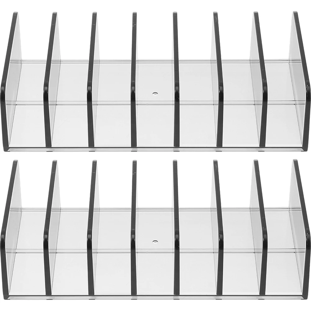 

2pcs Eyeshadow Palette Organizer Large 7Slots Plastic Makeup Holder Storage Display Counter Container