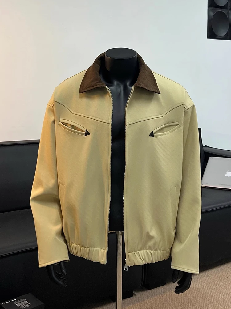 

Мужская куртка цвета хаки в стиле ретро Detroit, осень-зима, американский Sle Cleanfit, высококачественное пальто с откидным воротником, теплое весеннее пальто...