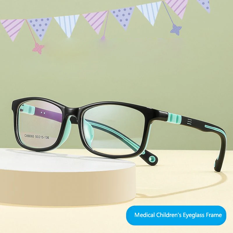 

Children's Optical Eyeglass Frame Boys And Girls Ultra Light Comfortable Silicone Glasses Square Optical Prescription Frames