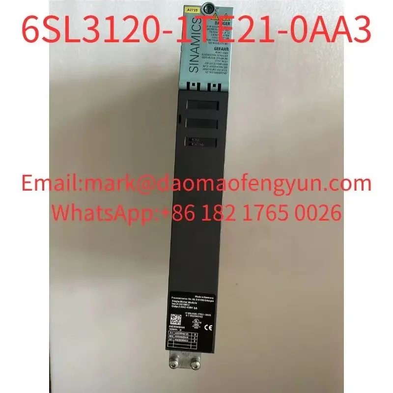 6SL3120-1TE21-0AA3 Used Tested  OK, In Good Condition SINAMICS S120 Single Motor Module input: 600 V DC output