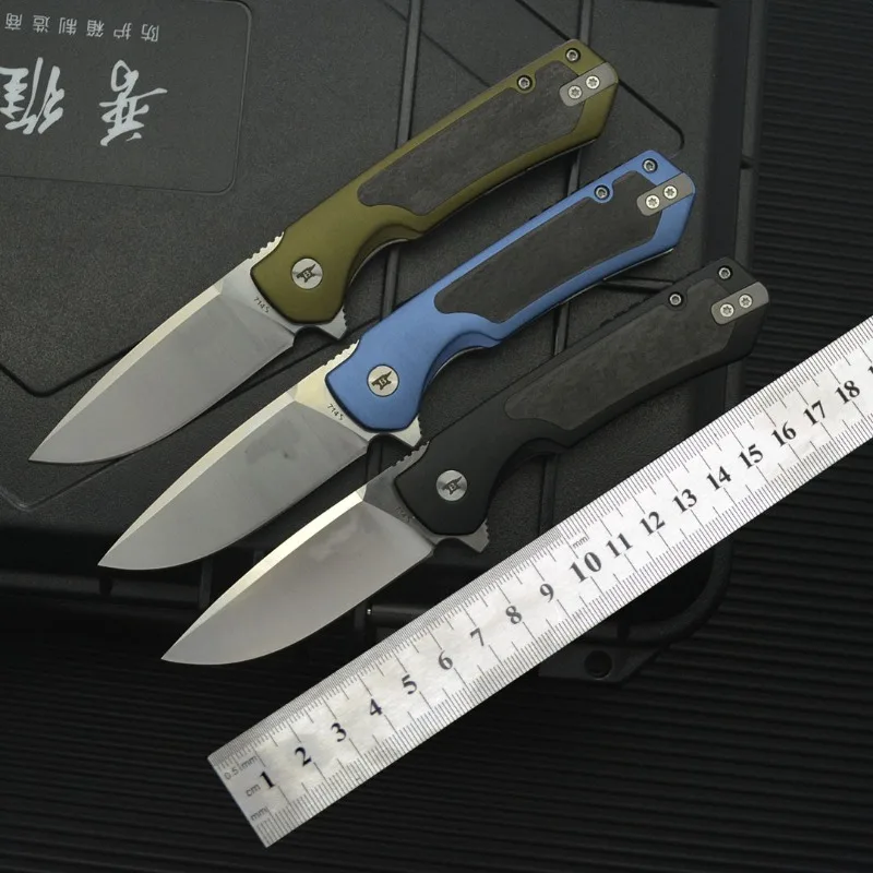 

New 714 Outdoor Camping Folding Knife D2 Blade Steel+carbon fiber Handle Pocket Survival Tactical Hunting Fruit Knives EDC Tools