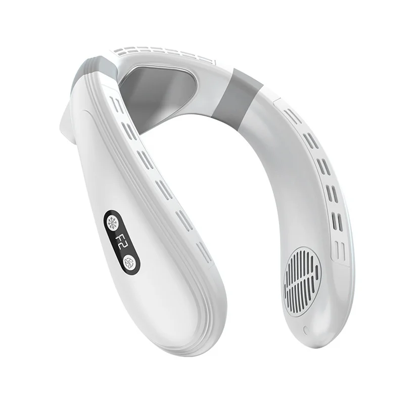 New Neck Air Conditioner Portable Neck Fan Rechargeable Semiconductor Cooling Bladeless Fan Outdoor Personal Fan Wearable Cooler