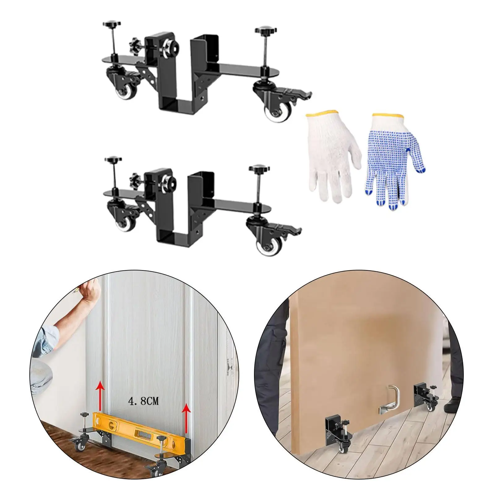 2 Pieces Door Board Dolly Installation Kit for 1