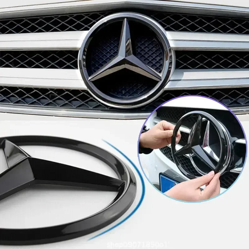 18.8cm ABS Car Front Grille Center Badge Cover Emblem FOR Mercedes-Benz W204 W205 W210 W211 W212 13 C E Class GLA GLK ML GLC GLE