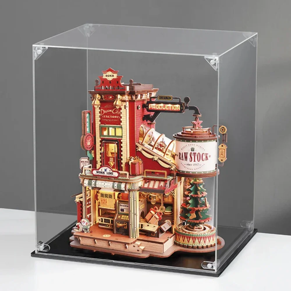 Robotime Rokr – vitrine transparente anti-poussière, pour figurines à collectionner, modèles de jouets, boîte de rangement pour la maison, RFM04