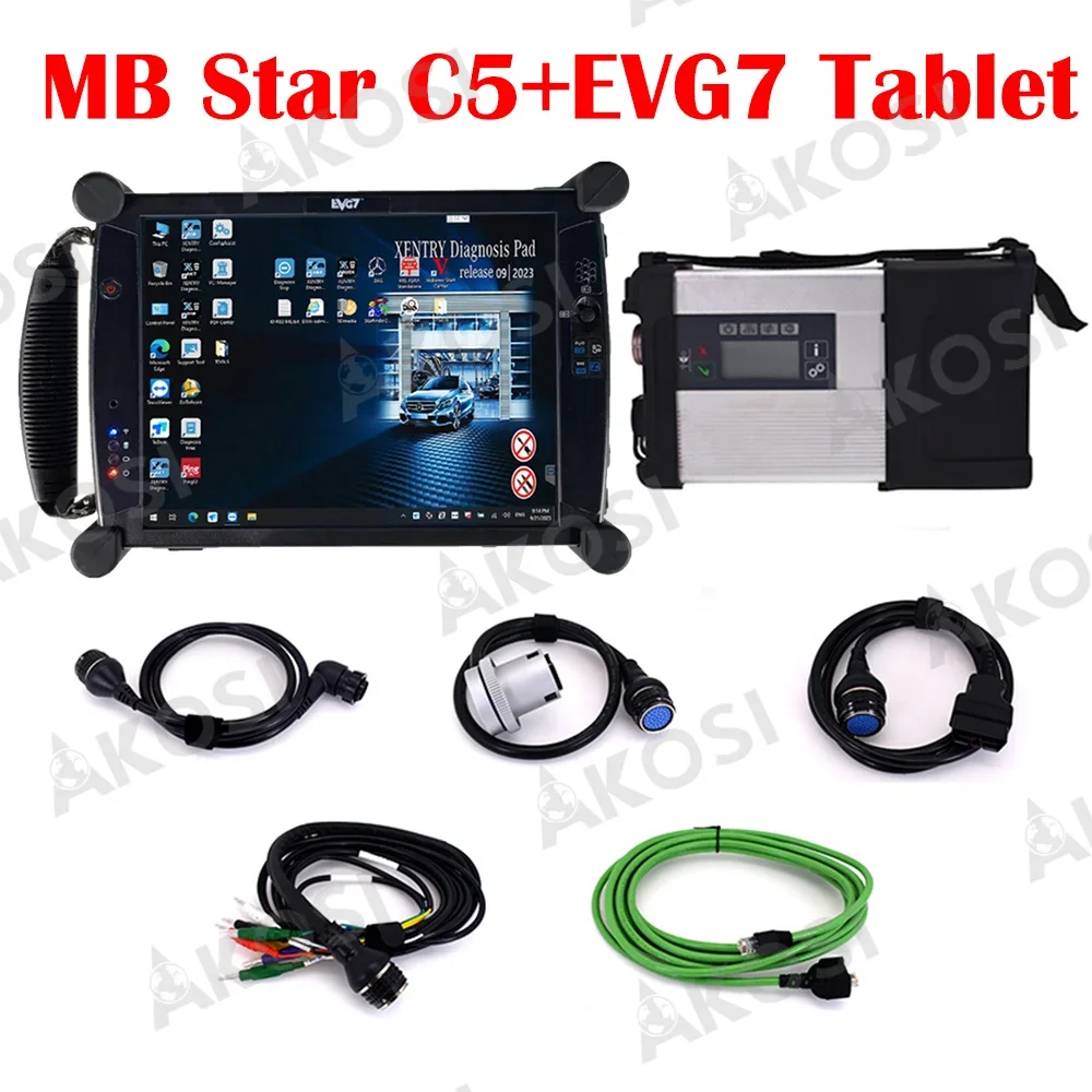 MB Star C5 SD Connect WIFI with laptop evg7 Toughbook PC mb star c5 wifi newest software 2023.12 SSD for sd c5 diagnostic tool