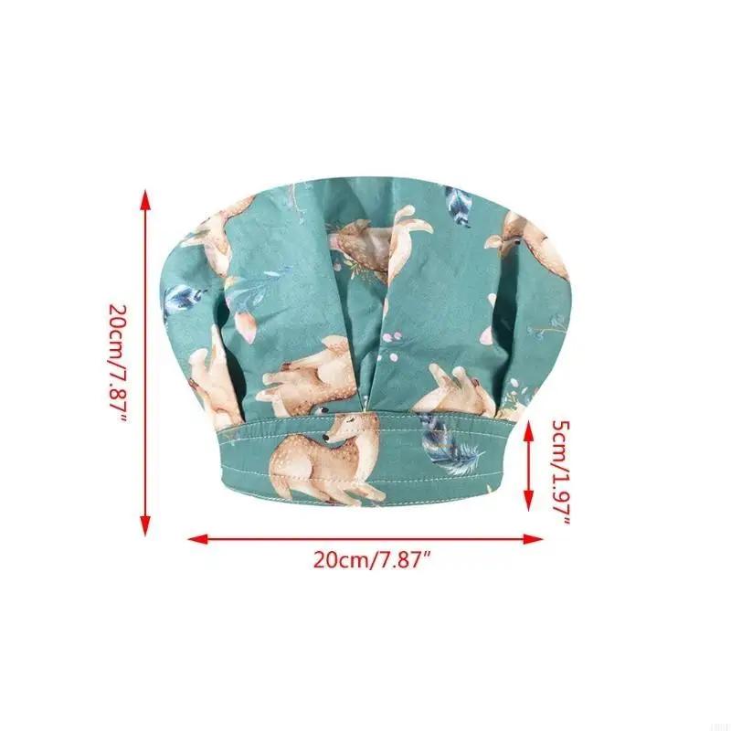 4 قطع غطاء فرك العمل قابل للتعديل مع العصابة أنماط الكرتون المطبوعة معاطف للأطباء والممرضات طبيب الأسنان الغبار منتفخ مطاطا #6