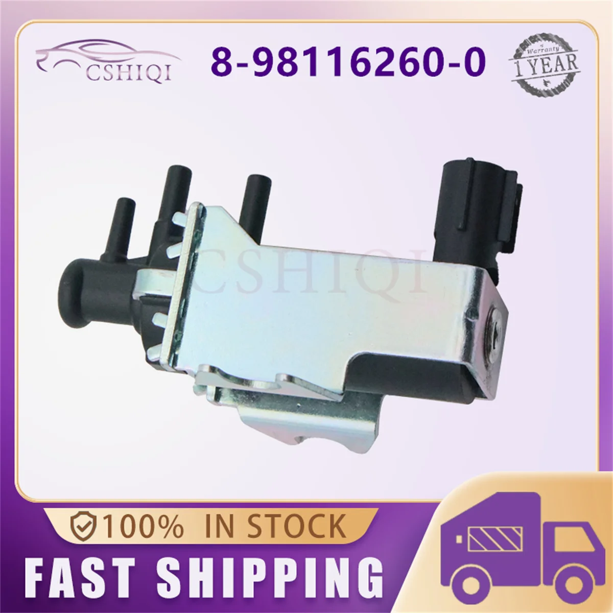 

8-98116260-0 Turbo Solenoid Valve Engine Vacuum Solenoid Valve 8981162600 25819-33010 14956-AD20A For Isuzu K4JJ1 Auto Parts