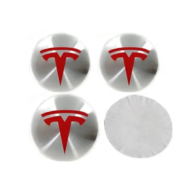 4pcs 56mm 65mm Car Wheel Hub Center Caps Emblem Stickers for Tesla Model 3 Y S X Roadster P75D P85D P90D P100D Auto Accessories