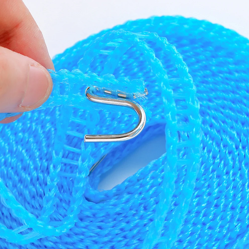 Outdoor Laundry Rope Retractable Clothesline Extendable Wall Drying Rack Color Clothes Clip Non-Slip Clothesline For Camping