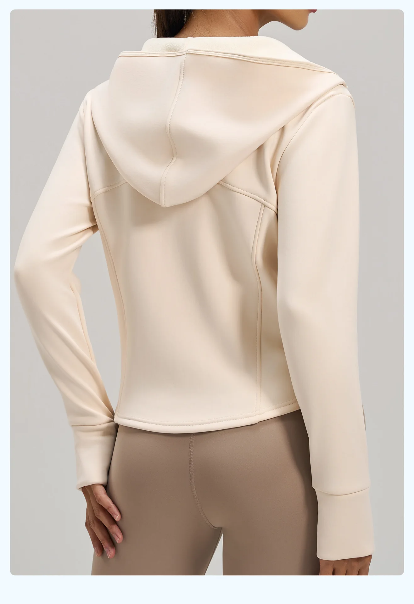 Women Warm Fleece Lined Zip Up Hooded Yoga Jacket With Pockets Thumb Hole Relaxed Fit Long Sleeve Gym Athletic Workout Top