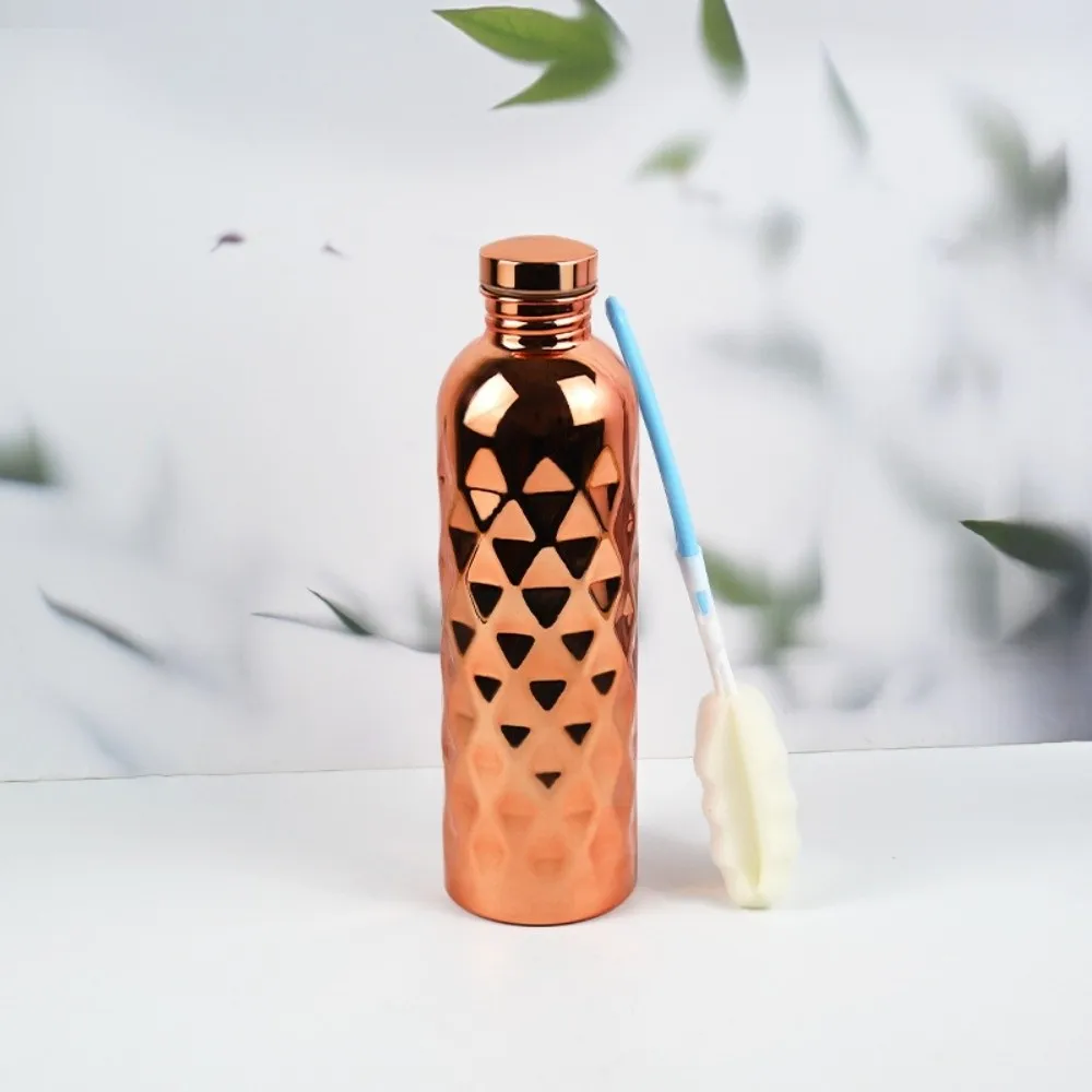 1300ml Sports Water Bottle Electroplated Hammer Pattern Water Bottle Portable Rhombus Embossed Drinking Flask Outdoor