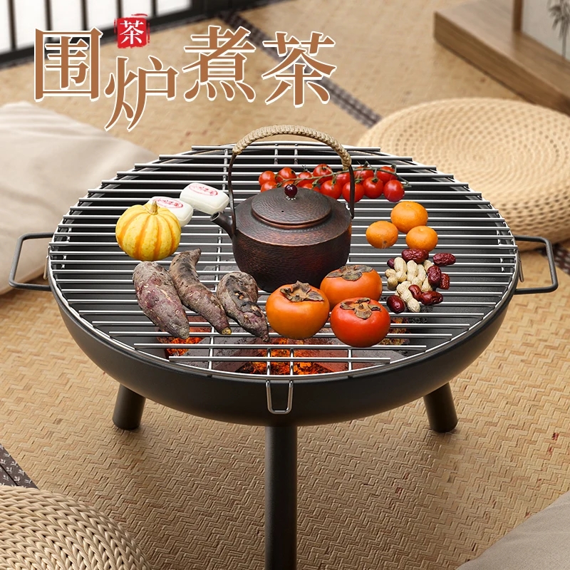 Barbecue stove, brazier, barbecue rack table, outdoor heating, carbon stove, barbecue, carbon stove, fireplace, tea making, hous