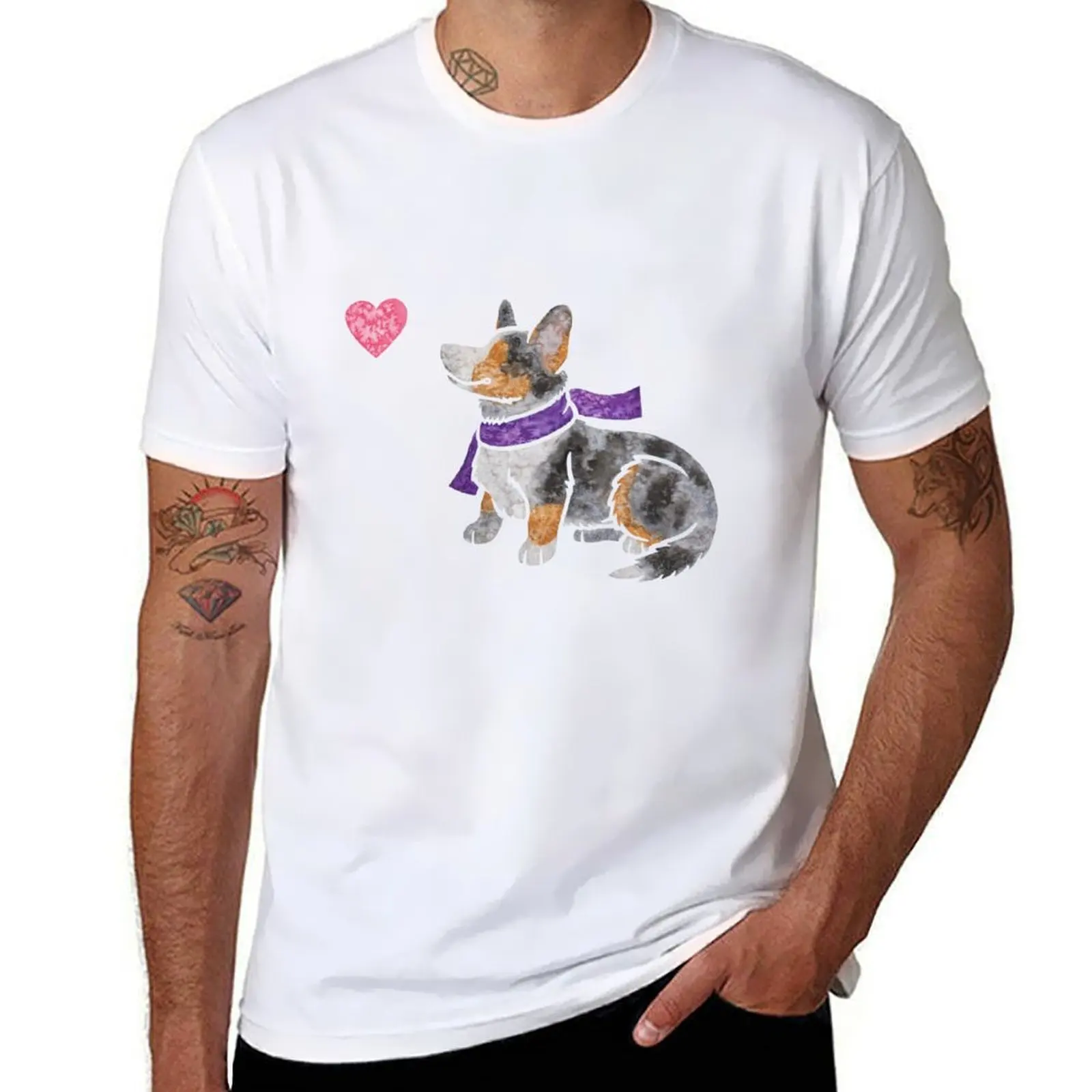 Watercolour Cardigan Welsh Corgi dog T-Shirt cotton t shirt pack cotton t shirts high quality T-Shirt