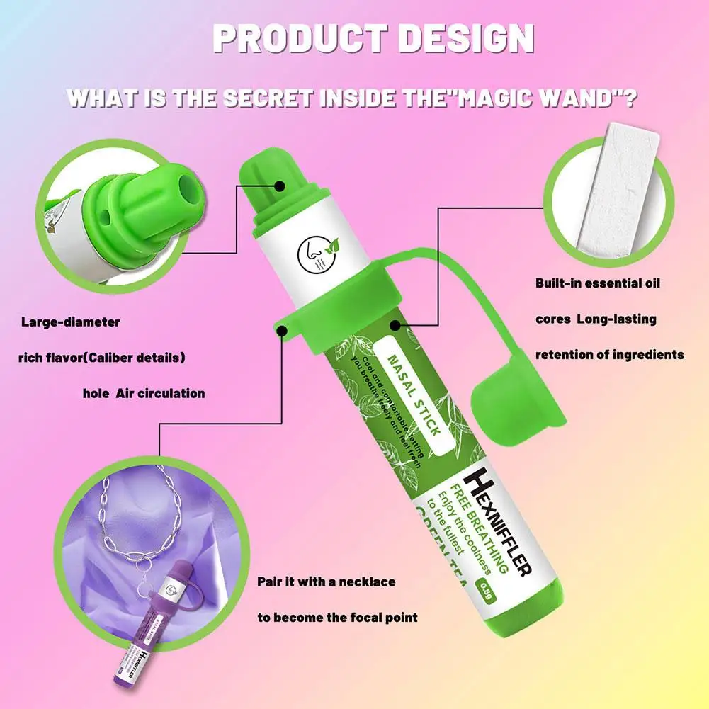 Multi Flavor Refreshing Plant Aroma Inhaler Stick Cool Scent Nasal Inhaler LongLasting Fresh Fragrance Refreshing Scent Stick