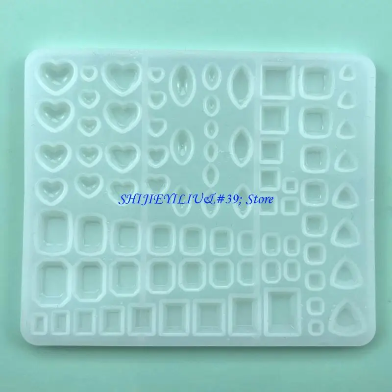 E21F Heart Square Crystal Moldant Resin Mold Ice Cubes Silicone Mold Diy-Jewelry