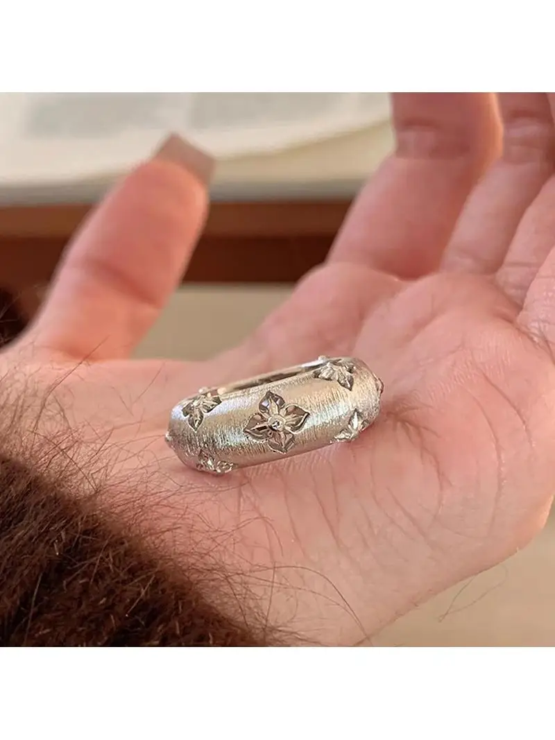 

Элегантное ажурное кольцо с матовым цирконием для женщин, винтажное, высококачественное, модное ювелирное украшение, женское кольцо в придворном стиле, кольцо на палец