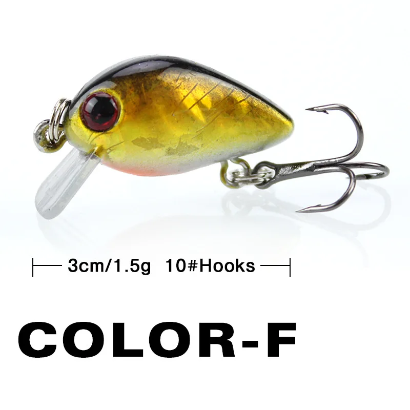 Fishing Lure Small Minnow Mini Wobble 3cm 1.5g Micro Fish Crank Bait Artificial Lure Swimbait 1 Piece Sale - view 3