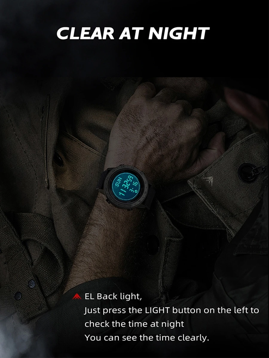 NORTH EDGE TANK 3 Men's Digital Militray Watches Outdoor Sports Watch Pedometer Calories Compass Waterproof 50M Wristwatches