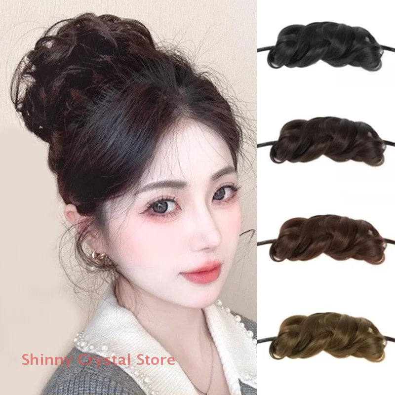 

Natural Hair Volume Enhancing Bun Headband Self-Winding Simulation Thousand Gold Lotus Bud Fake Hair Accessory For Styling