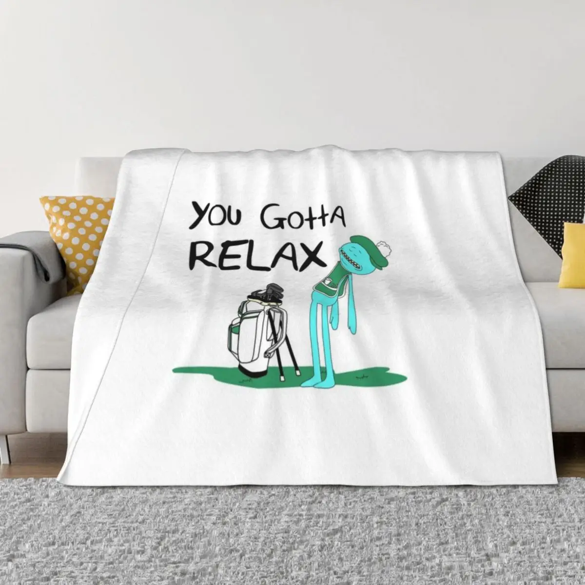 

Mr. Meeseeks Quote T-shirt - You Gotta Relax - White Throw Blanket heavy to sleep Soft Big Blankets For Baby Blankets