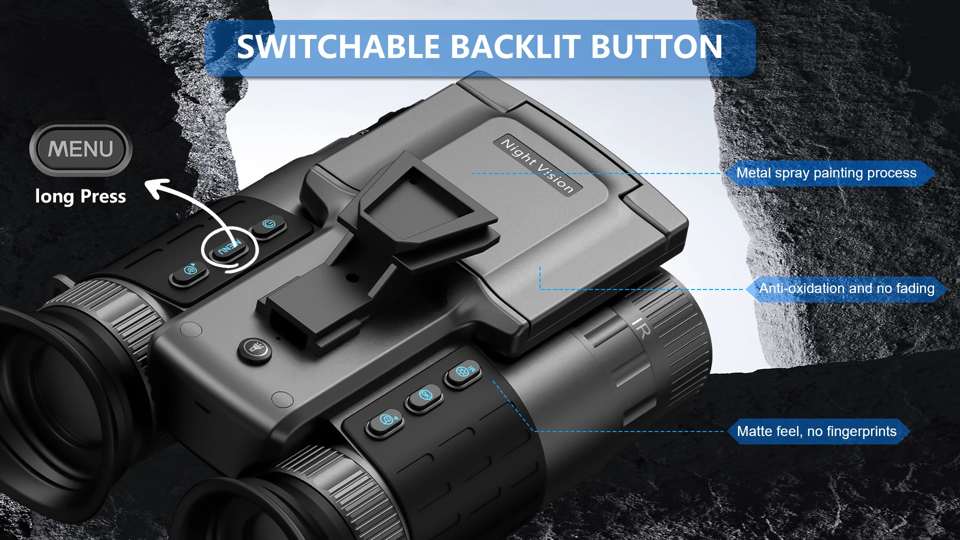 Cámara binoculares de visión 4K con luz táctica, alcance de 600m, telescopio Digital con Zoom 8X y pantalla abatible OLED