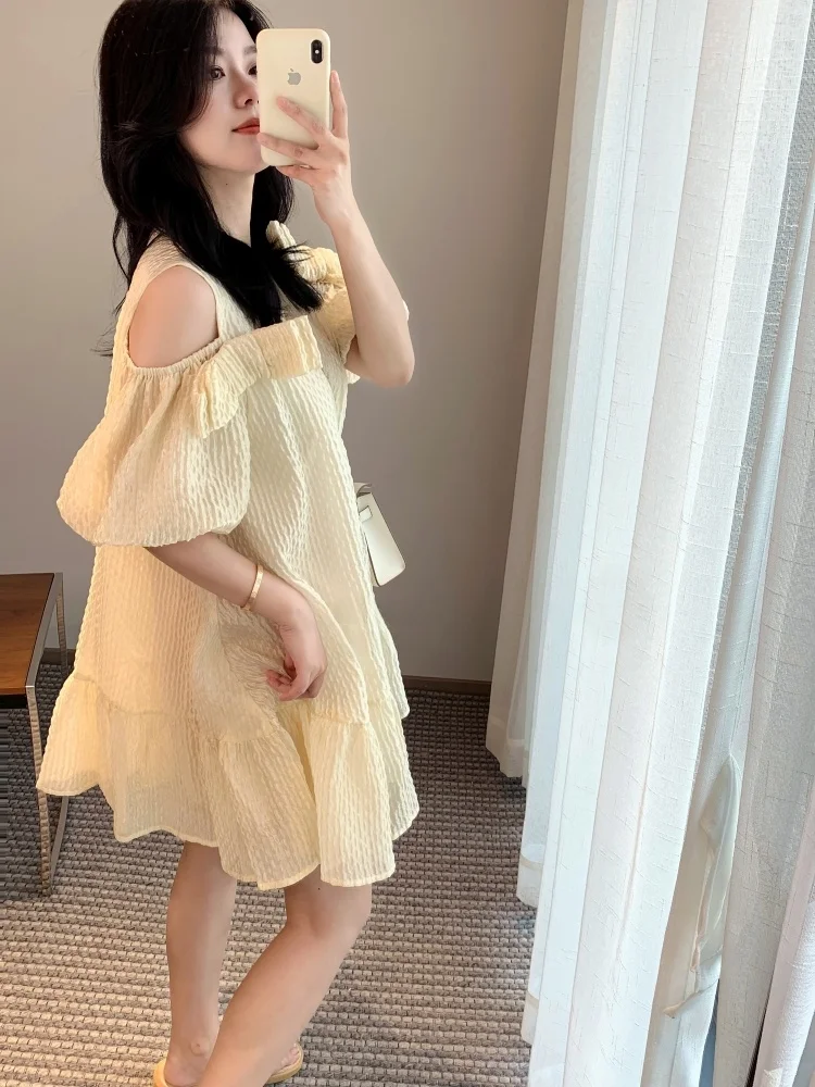 

Adorable Brand Summer Dr Women's Puffy Skirt Doll irt Princ Sle ort Sve round Ne Date Suitable