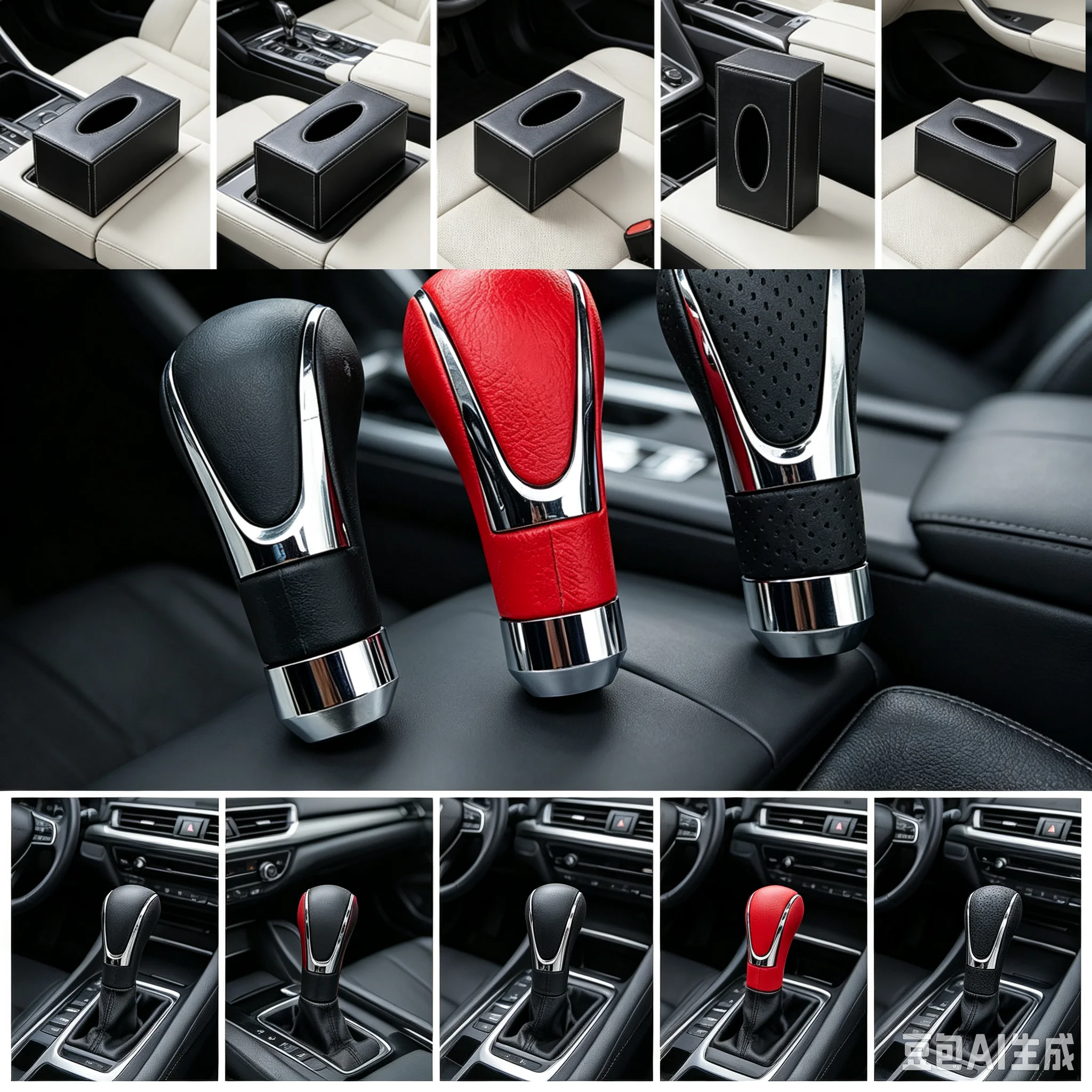 3 Colors Car AT MT Leather Gear Shift Knob Lever Shifter Stick Manual Gear Head Lever Headball Aluminum Shift Knobs