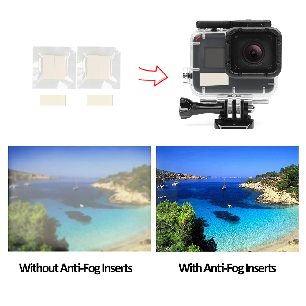 Wholesale 12 Chiếc Chống Sương Mù Miếng Lót Cho GoPro Hero 9 8 7 6 5 Đen Sjcam Xiao Yi Hành Động 4K camera Chống Nước Cho Đi Pro Phụ Kiện